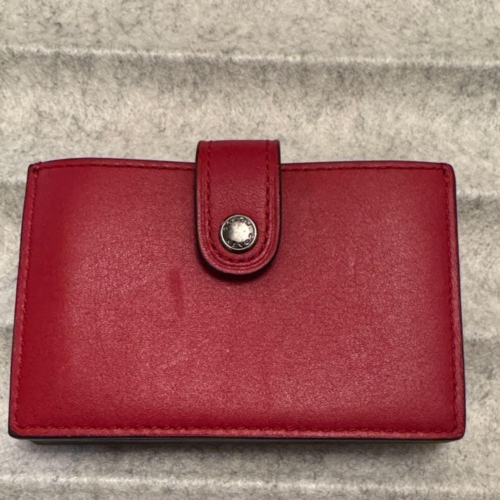 Coach  red Leather Card Holder